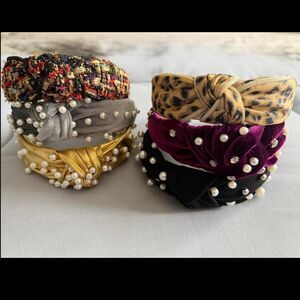 NEW Twist Top Knot Embellished Hair Band Set of 6